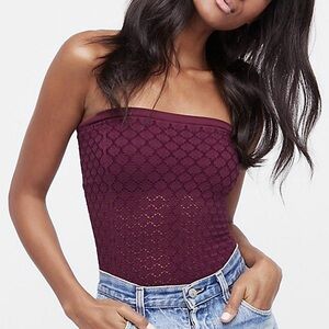 Free People Honey Textured Plum Tube Top